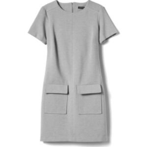 Banana Republic Ponte Pocket Shift Dress Light Grey Crew Neck Women's Medium